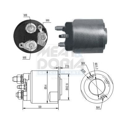 Solenoidinis jungiklis, starteris MEAT & DORIA 46203