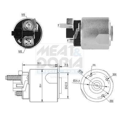 Solenoidinis jungiklis, starteris MEAT & DORIA 46224