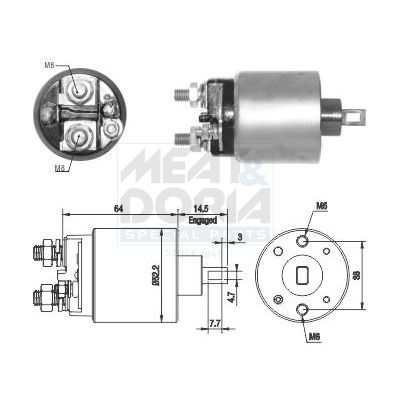 Solenoidinis jungiklis, starteris MEAT & DORIA 46274