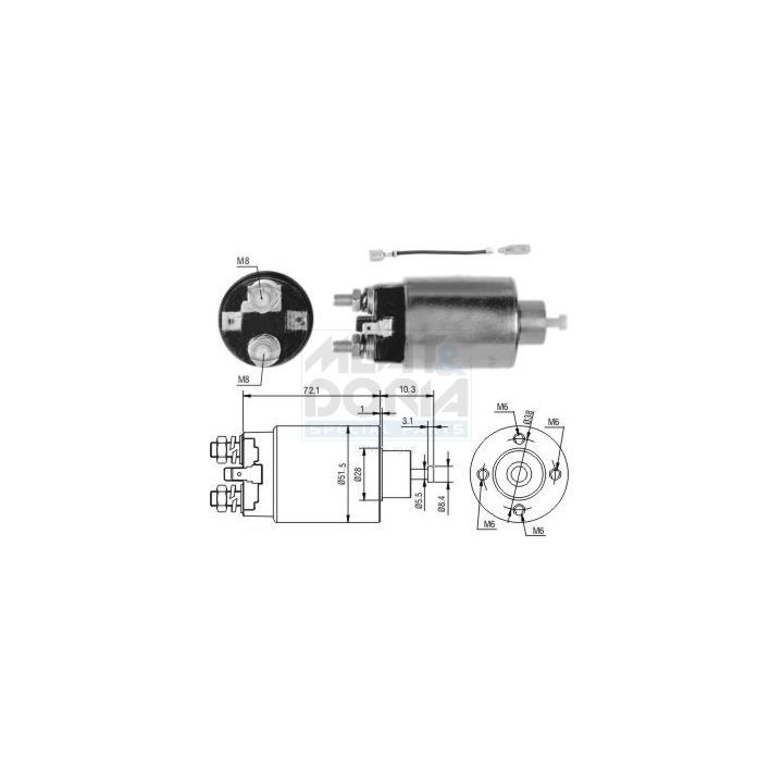 Solenoidinis jungiklis, starteris MEAT & DORIA 46282