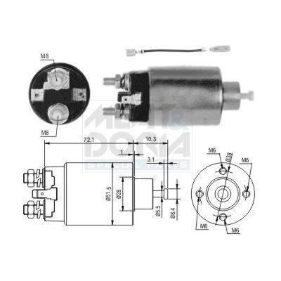 Solenoidinis jungiklis, starteris MEAT & DORIA 46282