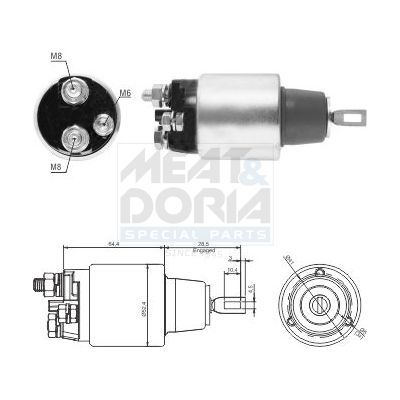 Solenoidinis jungiklis, starteris MEAT & DORIA 46313