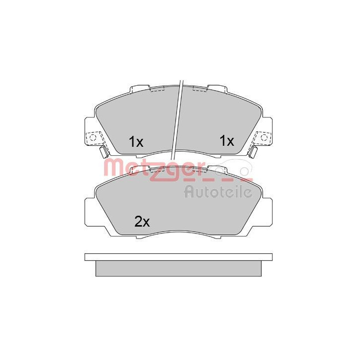 Stabdžių trinkelių rinkinys, diskinis stabdys METZGER 1170373