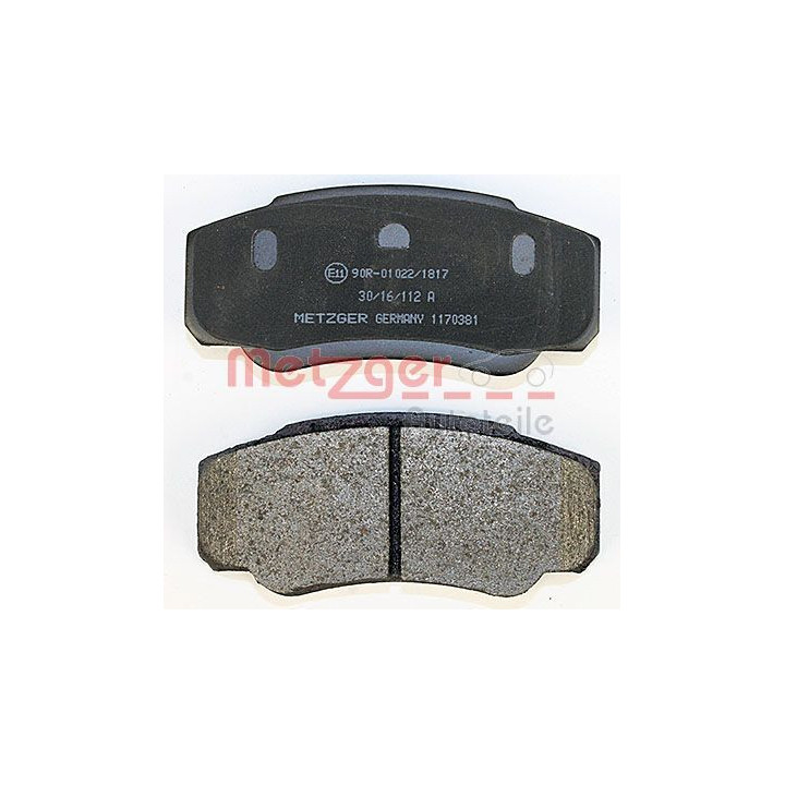 Stabdžių trinkelių rinkinys, diskinis stabdys METZGER 1170381