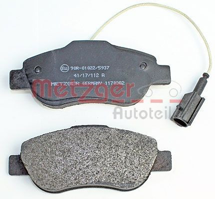 Stabdžių trinkelių rinkinys, diskinis stabdys METZGER 1170382