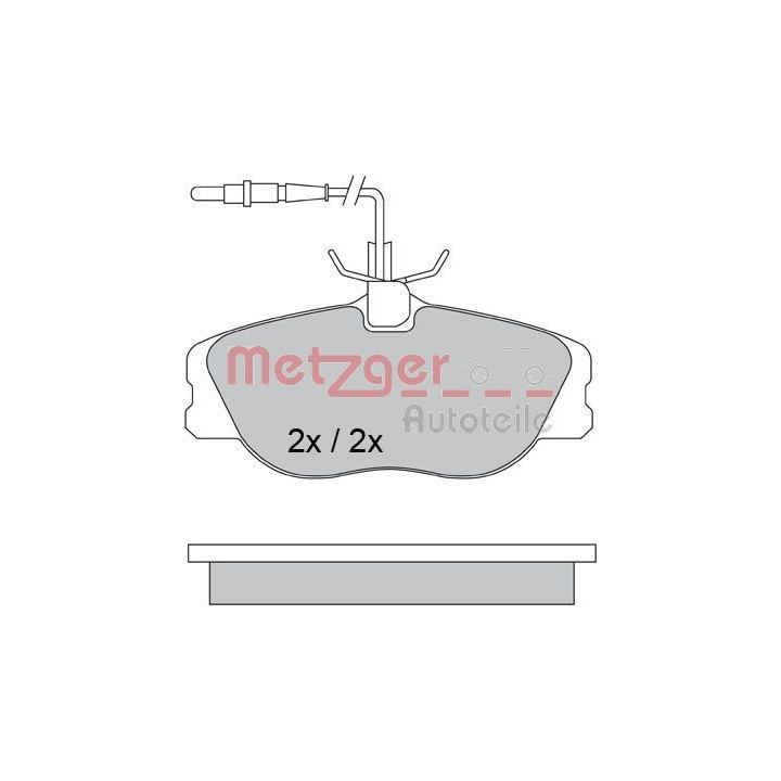 Stabdžių trinkelių rinkinys, diskinis stabdys METZGER 1170386