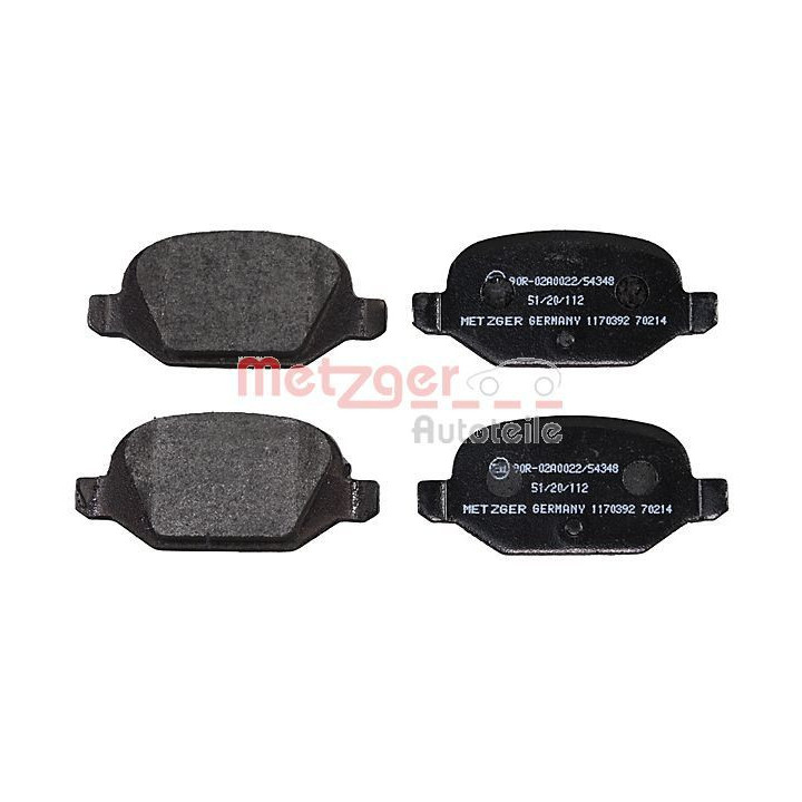 Stabdžių trinkelių rinkinys, diskinis stabdys METZGER 1170392