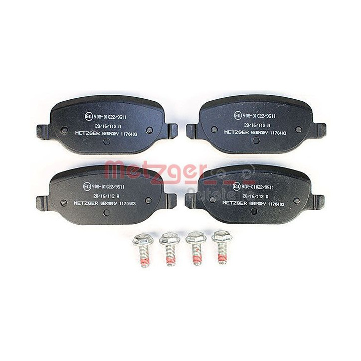 Stabdžių trinkelių rinkinys, diskinis stabdys METZGER 1170403