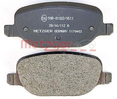 Stabdžių trinkelių rinkinys, diskinis stabdys METZGER 1170403