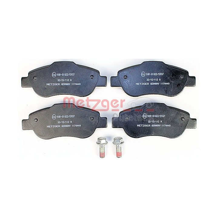 Stabdžių trinkelių rinkinys, diskinis stabdys METZGER 1170440