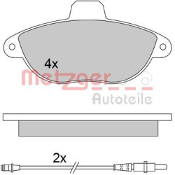 Stabdžių trinkelių rinkinys, diskinis stabdys METZGER 1170455