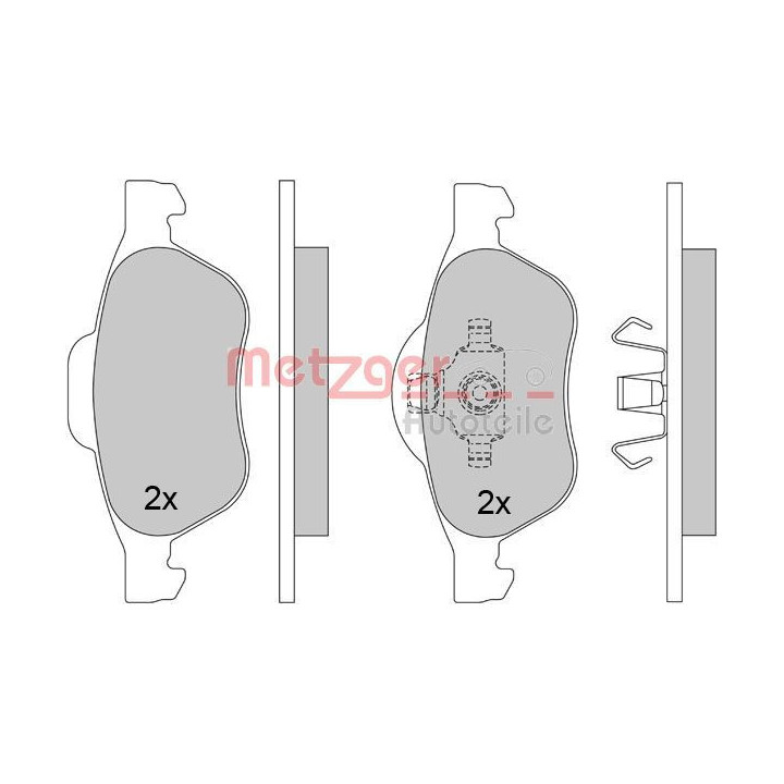 Stabdžių trinkelių rinkinys, diskinis stabdys METZGER 1170462