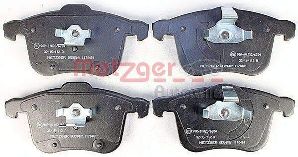 Stabdžių trinkelių rinkinys, diskinis stabdys METZGER 1170481