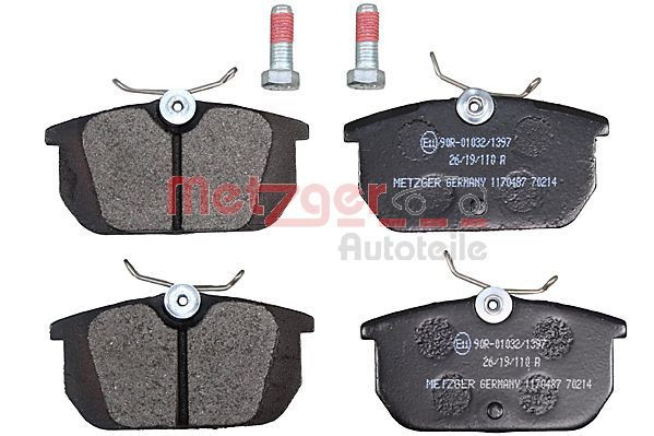 Stabdžių trinkelių rinkinys, diskinis stabdys METZGER 1170487