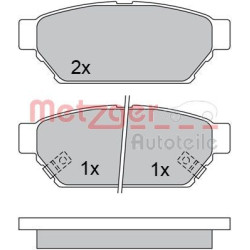 Stabdžių trinkelių rinkinys, diskinis stabdys METZGER 1170492