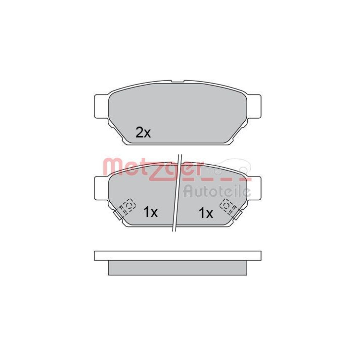 Stabdžių trinkelių rinkinys, diskinis stabdys METZGER 1170492