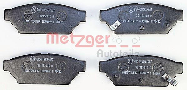 Stabdžių trinkelių rinkinys, diskinis stabdys METZGER 1170492