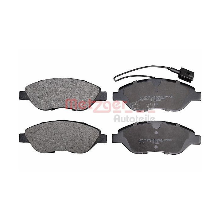 Stabdžių trinkelių rinkinys, diskinis stabdys METZGER 1170505