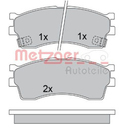 Stabdžių trinkelių rinkinys, diskinis stabdys METZGER 1170548