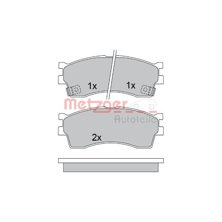Stabdžių trinkelių rinkinys, diskinis stabdys METZGER 1170548