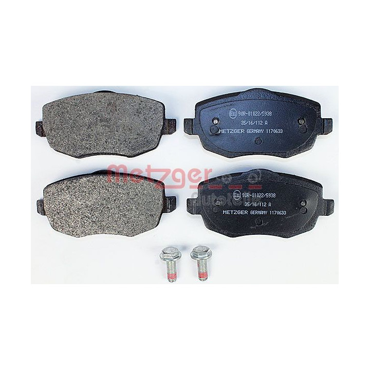 Stabdžių trinkelių rinkinys, diskinis stabdys METZGER 1170633