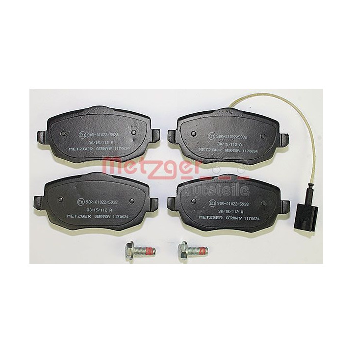 Stabdžių trinkelių rinkinys, diskinis stabdys METZGER 1170634