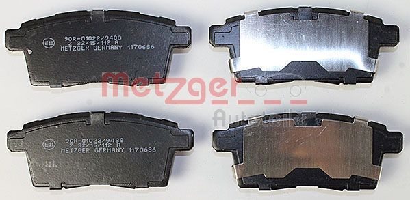 Stabdžių trinkelių rinkinys, diskinis stabdys METZGER 1170686