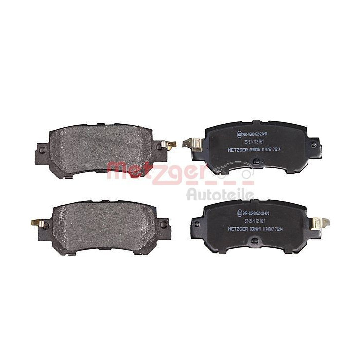 Stabdžių trinkelių rinkinys, diskinis stabdys METZGER 1170787