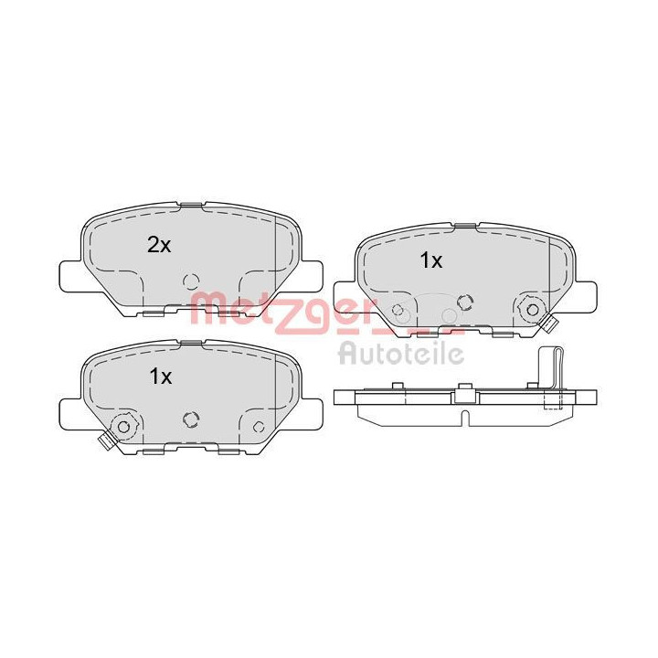 Stabdžių trinkelių rinkinys, diskinis stabdys METZGER 1170790