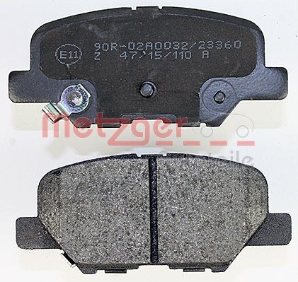 Stabdžių trinkelių rinkinys, diskinis stabdys METZGER 1170790