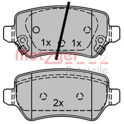 Stabdžių trinkelių rinkinys, diskinis stabdys METZGER 1170812
