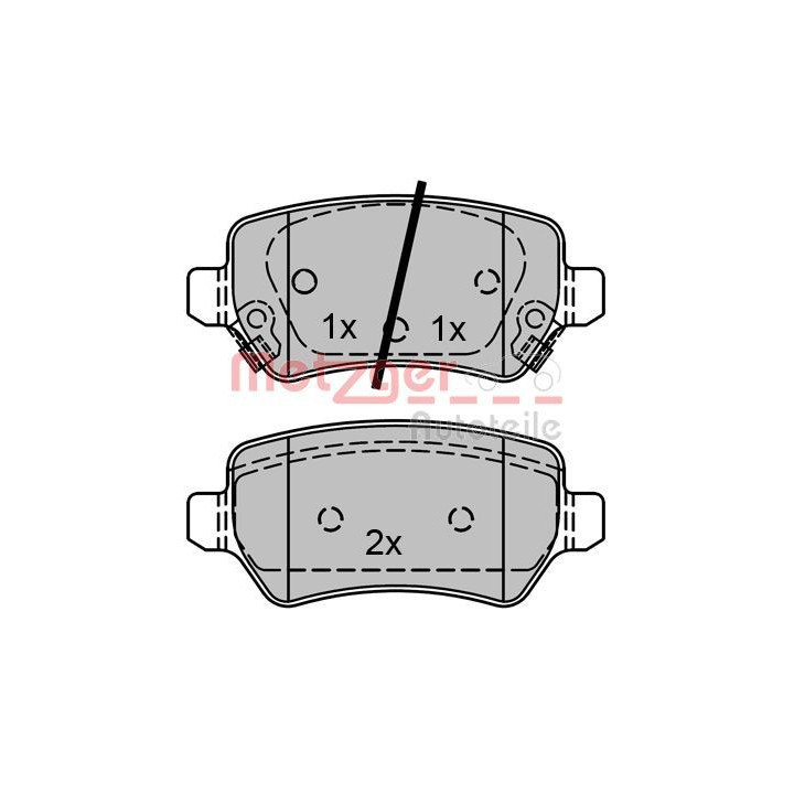 Stabdžių trinkelių rinkinys, diskinis stabdys METZGER 1170812