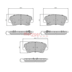 Stabdžių trinkelių rinkinys, diskinis stabdys METZGER 1170817
