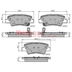 Stabdžių trinkelių rinkinys, diskinis stabdys METZGER 1170863