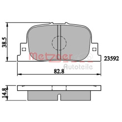 Stabdžių trinkelių rinkinys, diskinis stabdys METZGER 1170868