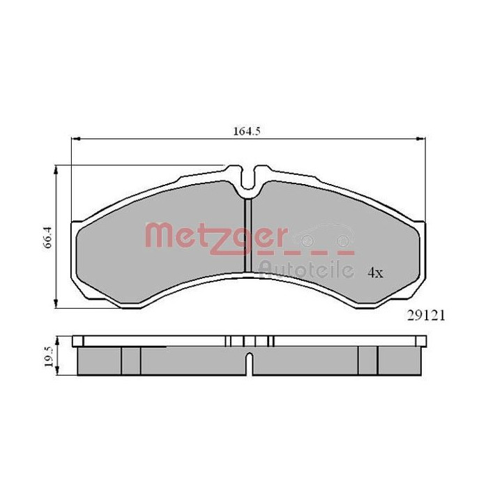 Stabdžių trinkelių rinkinys, diskinis stabdys METZGER 1170874