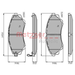 Stabdžių trinkelių rinkinys, diskinis stabdys METZGER 1170876