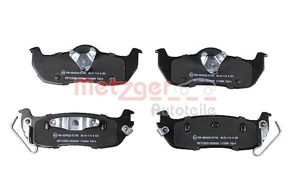 Stabdžių trinkelių rinkinys, diskinis stabdys METZGER 1170884