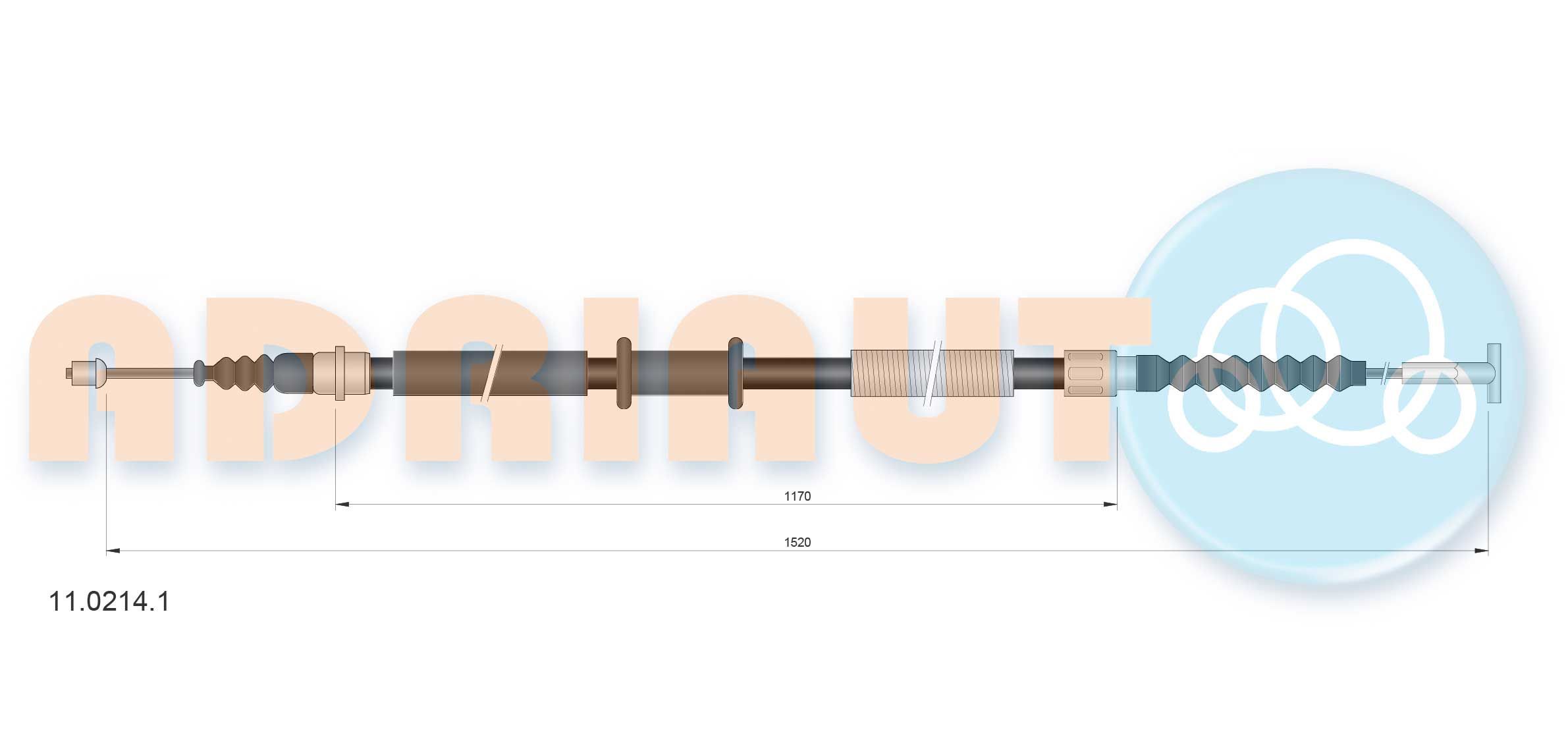 Trosas, stovėjimo stabdys ADRIAUTO 11.0214.1