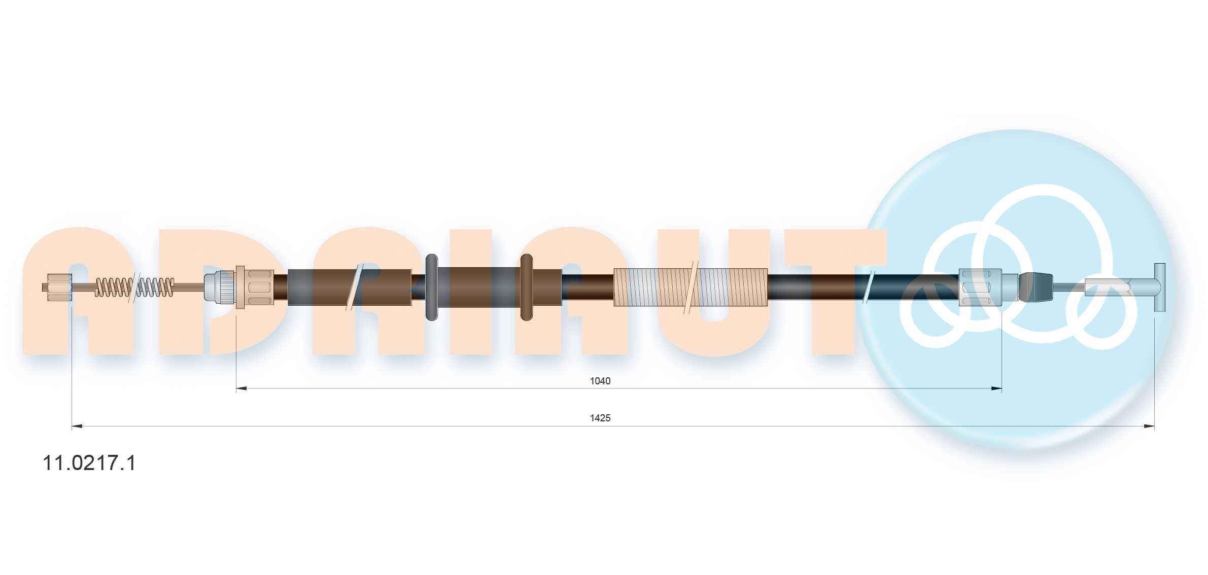 Trosas, stovėjimo stabdys ADRIAUTO 11.0217.1