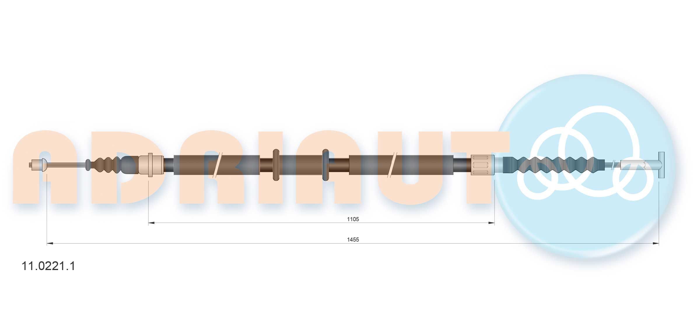 Trosas, stovėjimo stabdys ADRIAUTO 11.0221.1