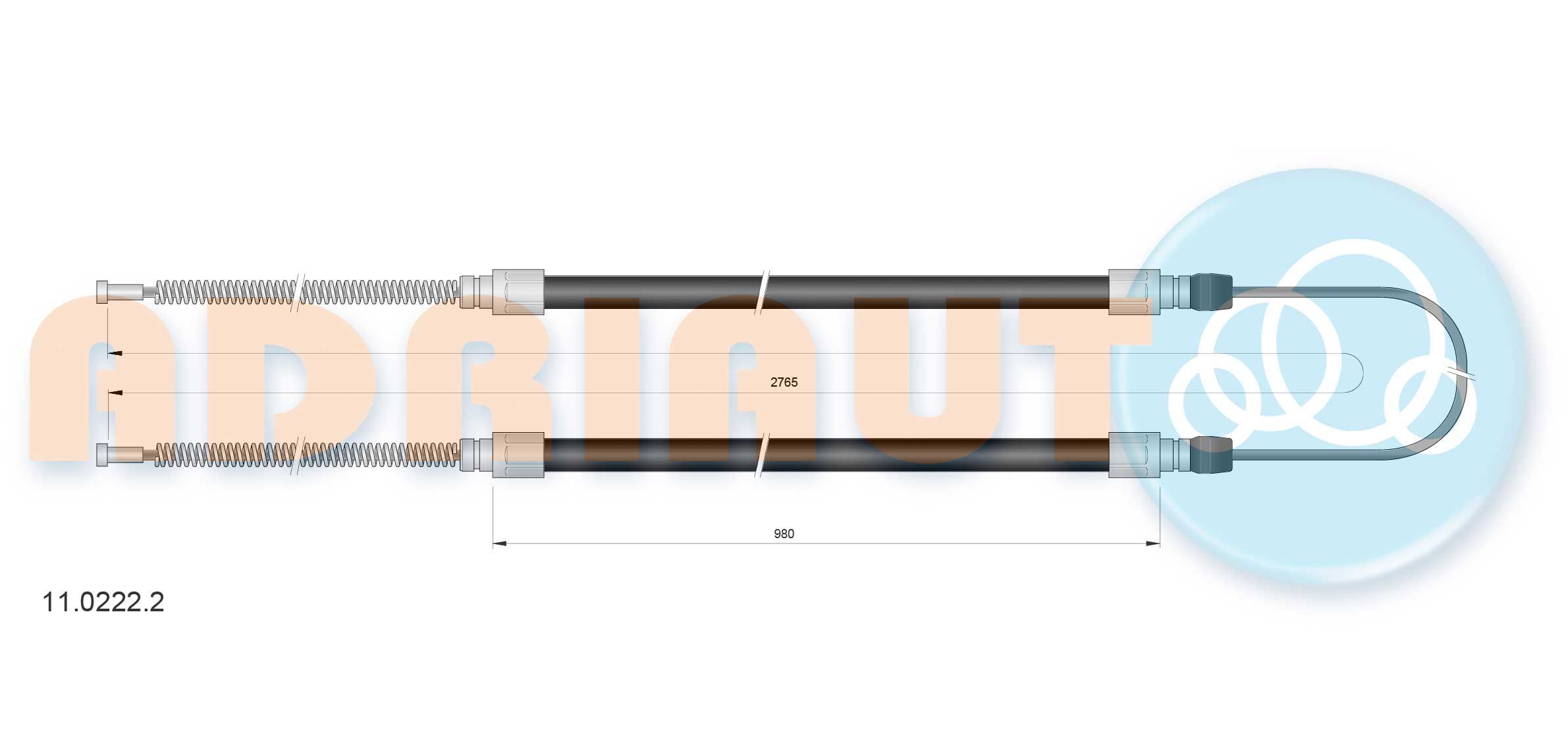 Trosas, stovėjimo stabdys ADRIAUTO 11.0222.2