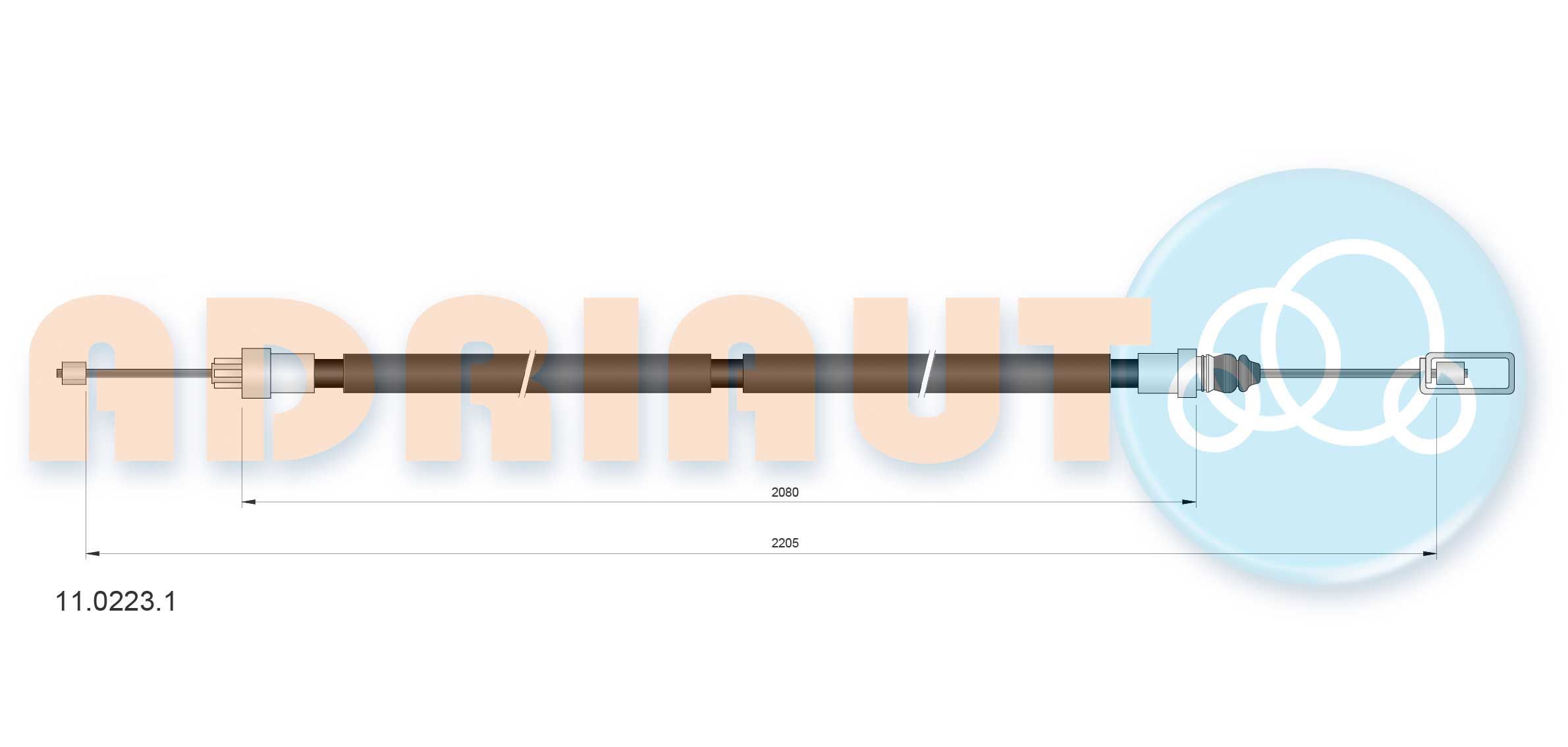 Trosas, stovėjimo stabdys ADRIAUTO 11.0223.1