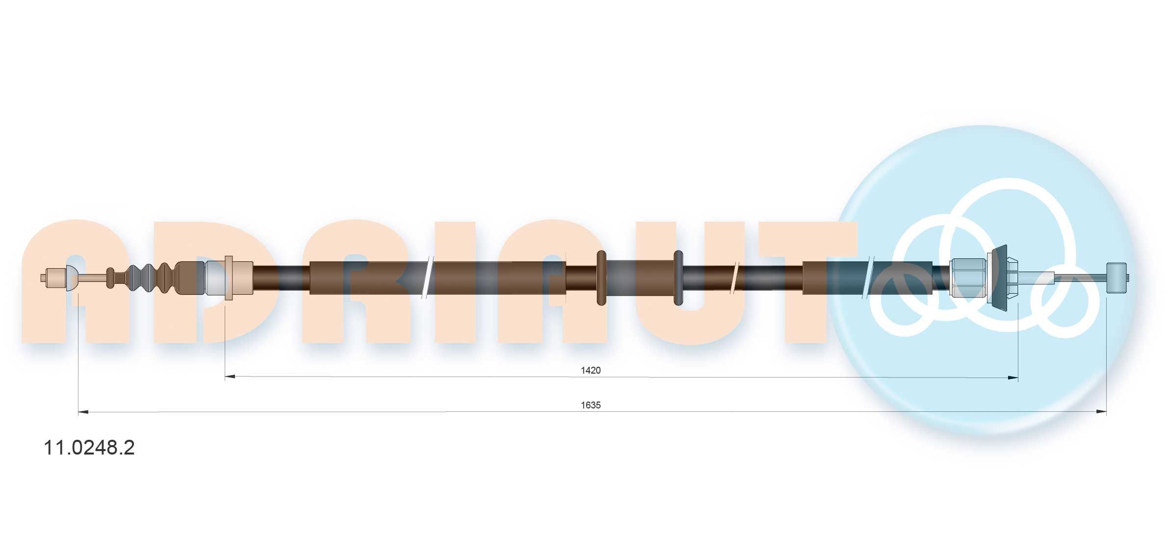 Trosas, stovėjimo stabdys ADRIAUTO 11.0248.2