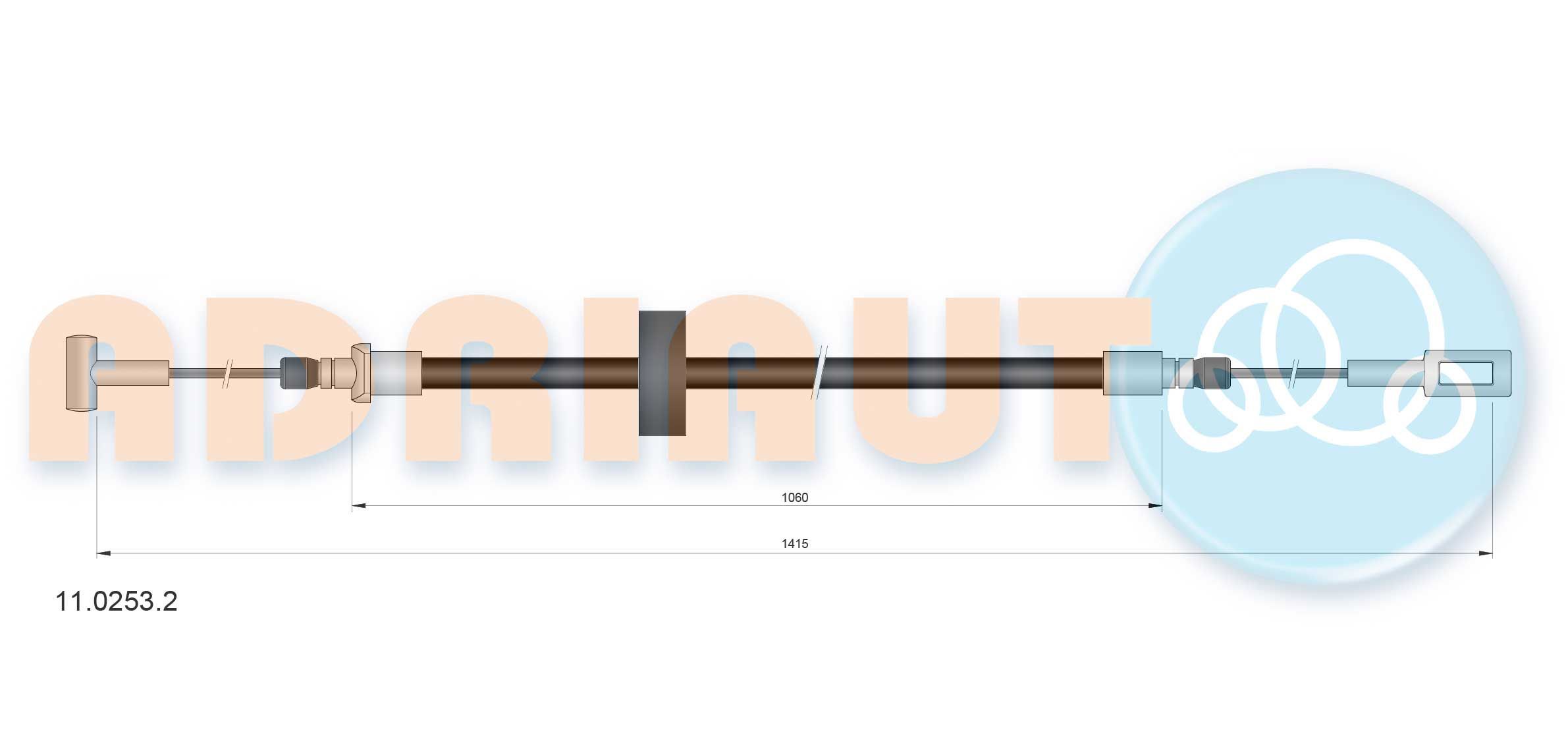 Trosas, stovėjimo stabdys ADRIAUTO 11.0253.2