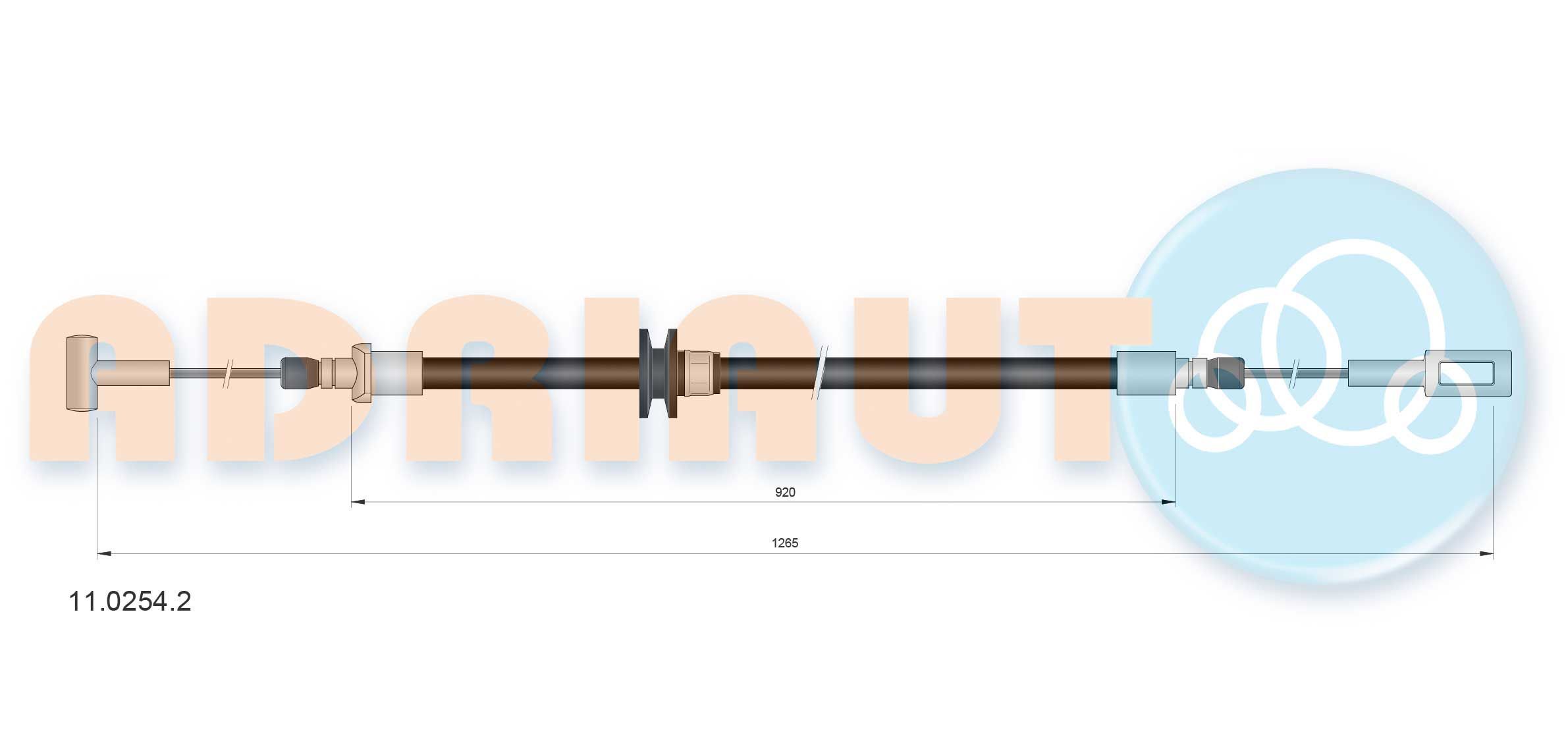 Trosas, stovėjimo stabdys ADRIAUTO 11.0254.2
