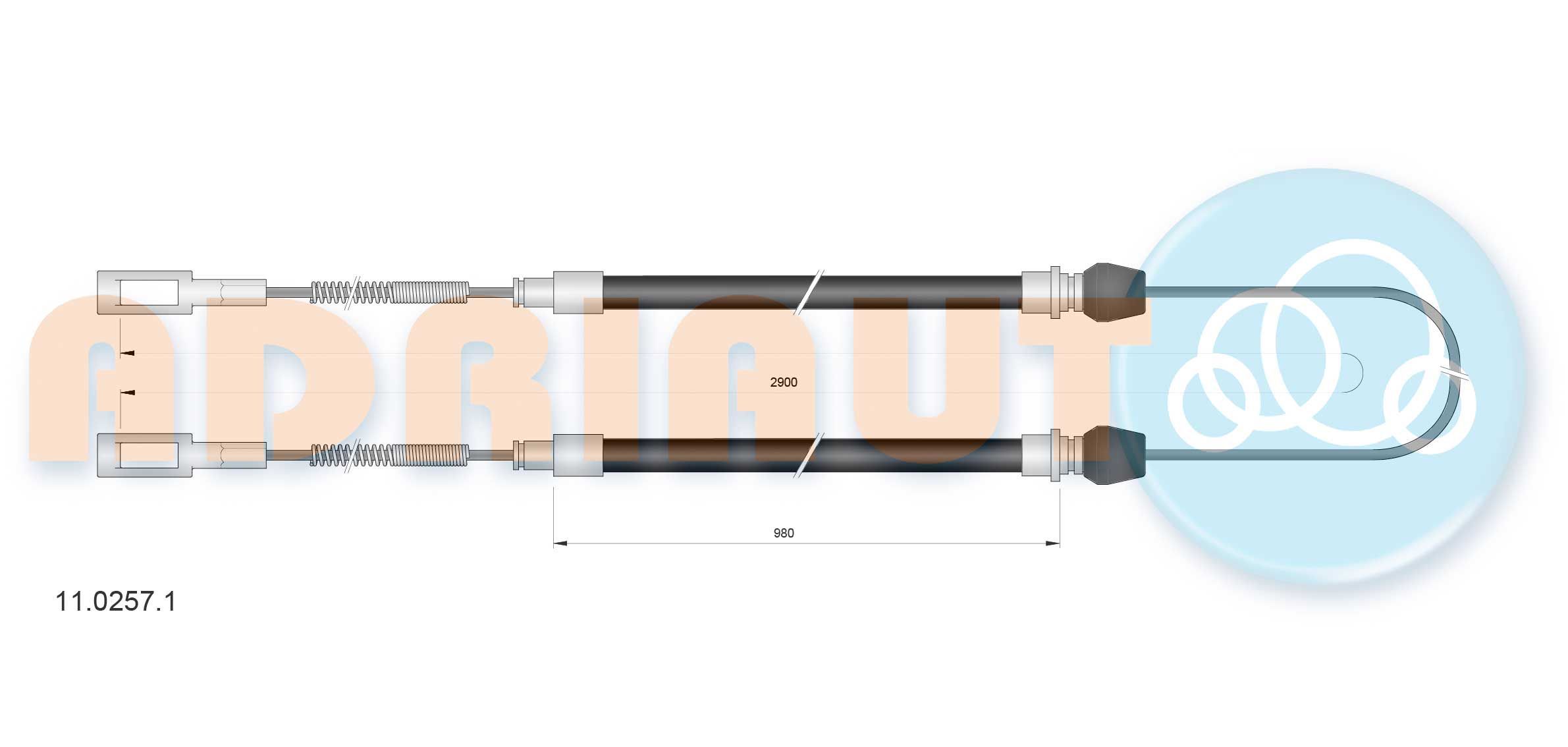 Trosas, stovėjimo stabdys ADRIAUTO 11.0257.1