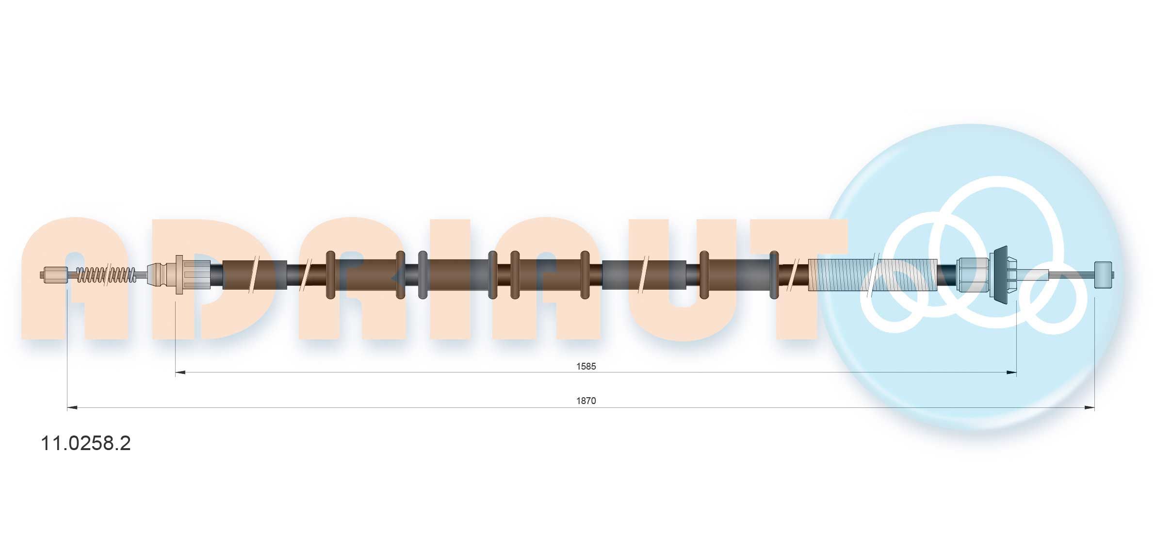 Trosas, stovėjimo stabdys ADRIAUTO 11.0258.2