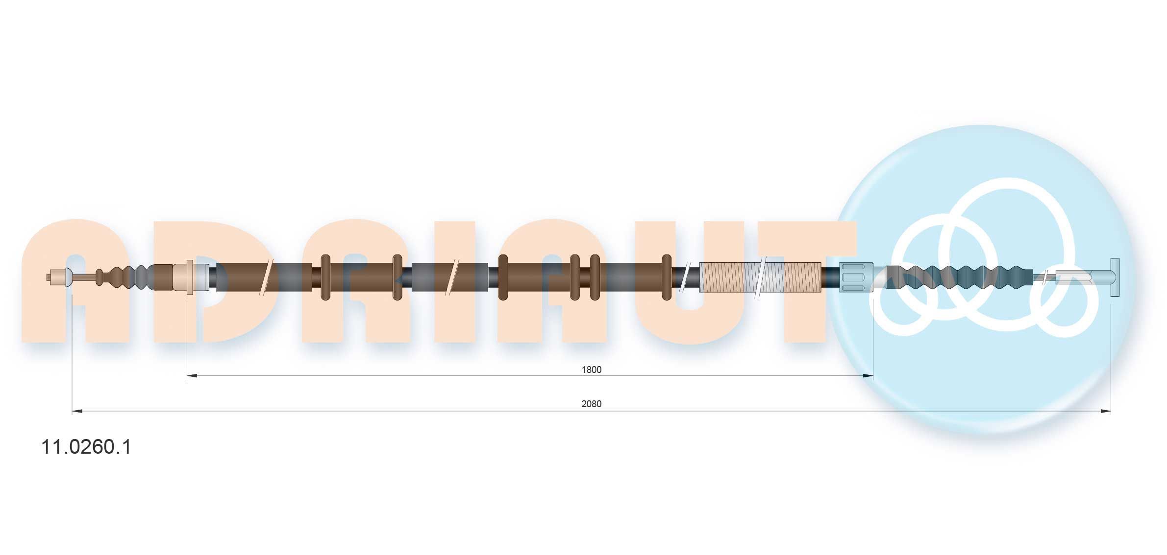 Trosas, stovėjimo stabdys ADRIAUTO 11.0260.1