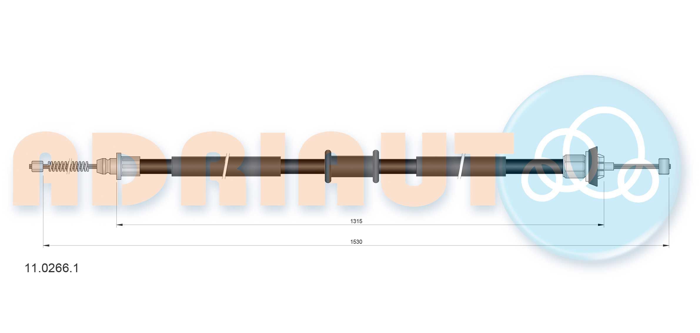 Trosas, stovėjimo stabdys ADRIAUTO 11.0266.1